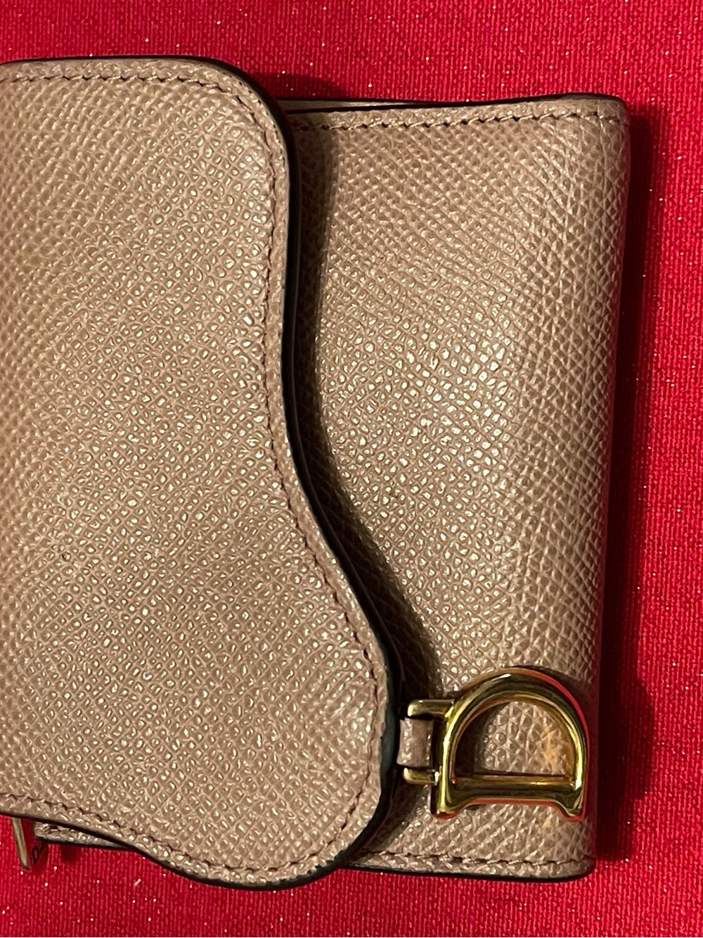 Dior Mini Saddle Wallet in Dusty Rose with Gold Hardware - Picture 7 of 10